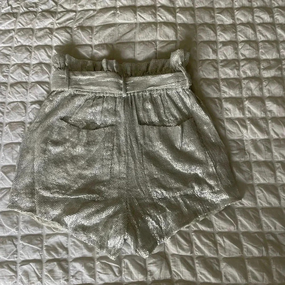 IRO Inaro silver sequin high waisted shorts - Picture 11 of 14